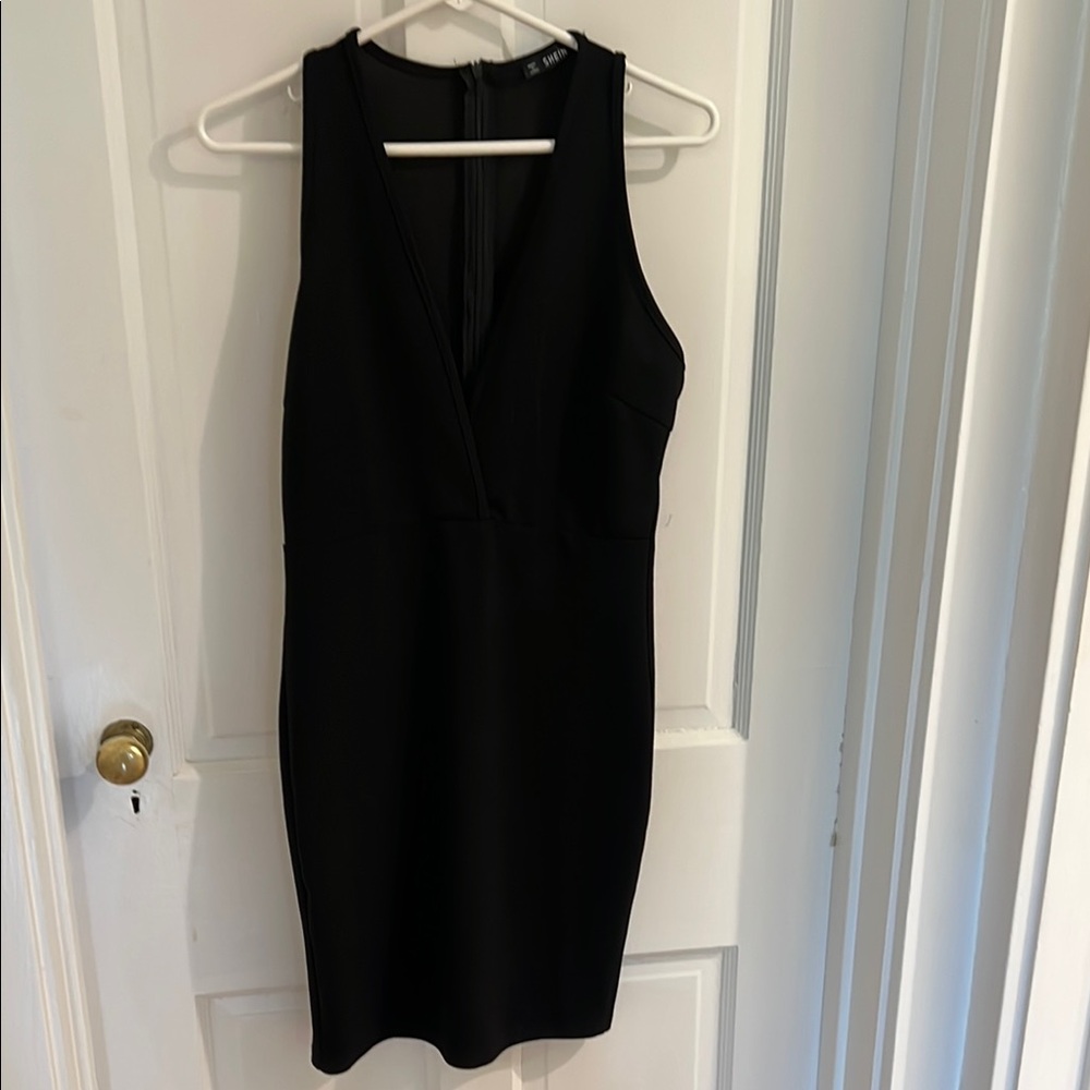 SHEIN Black Halter Sheath Mini Dress